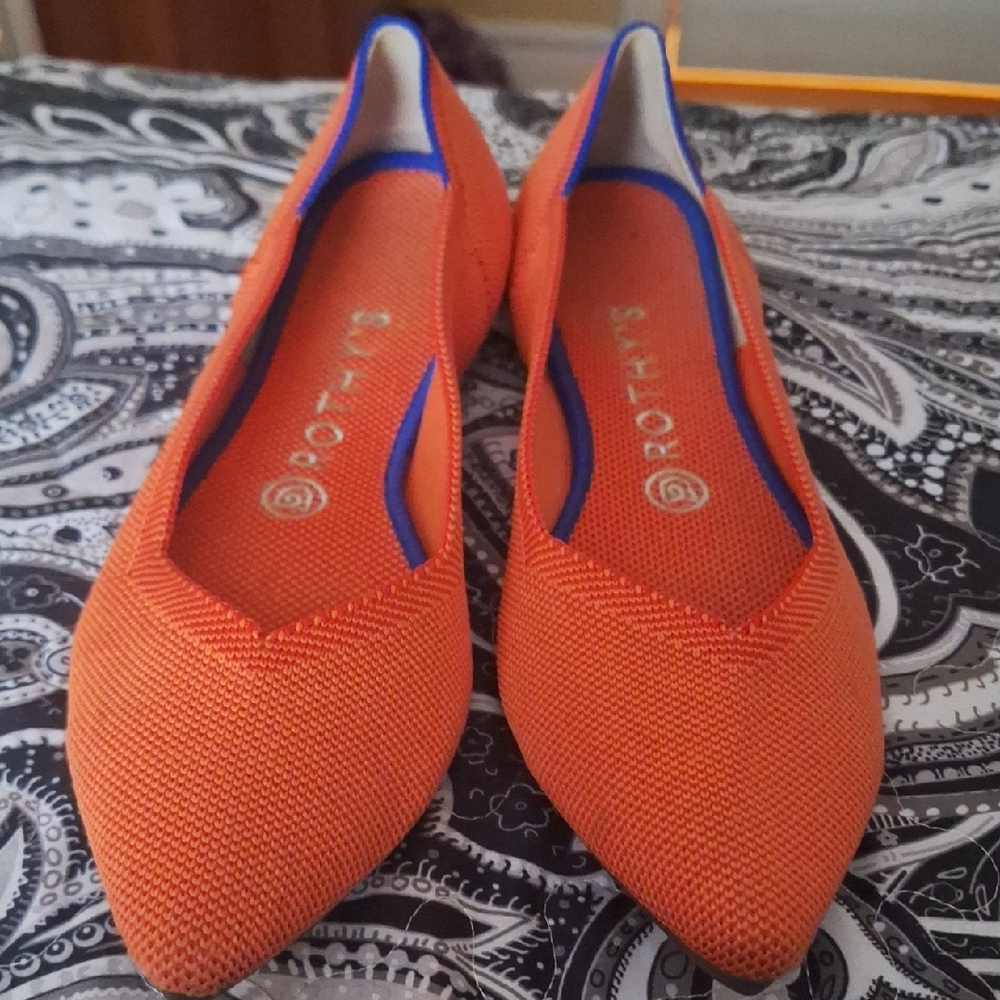 Rothy's Vibrant Orange Pointed Flats